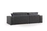 Corner sofa with sleeping function on the left pirlo dark gray