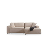 Corner sofa with sleeping function on the right Pirlo ecru