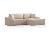 Corner sofa with sleeping function on the right Pirlo ecru