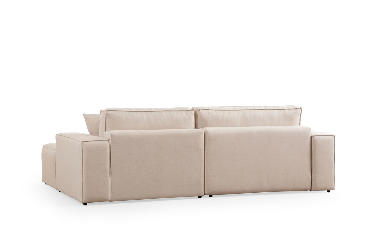 Corner sofa with sleeping function on the right Pirlo ecru