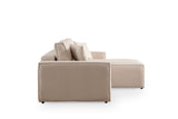 Corner sofa with sleeping function on the right Pirlo ecru