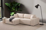 Corner sofa with sleeping function on the left Pirlo ecru