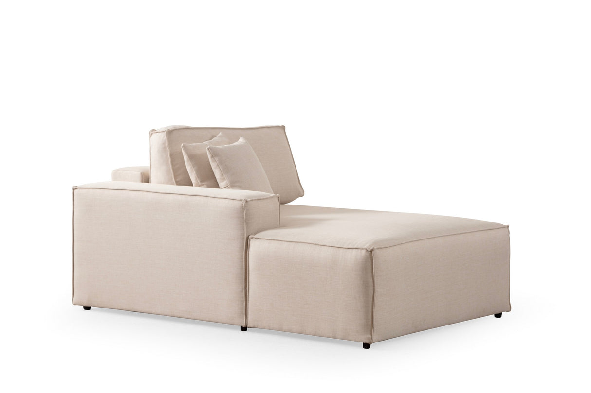 Corner sofa with sleeping function on the left Pirlo ecru