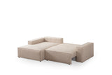 Corner sofa with sleeping function on the left Pirlo ecru