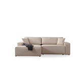 Corner sofa with sleeping function on the left Pirlo ecru