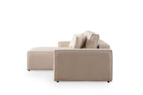 Corner sofa with sleeping function on the left Pirlo ecru