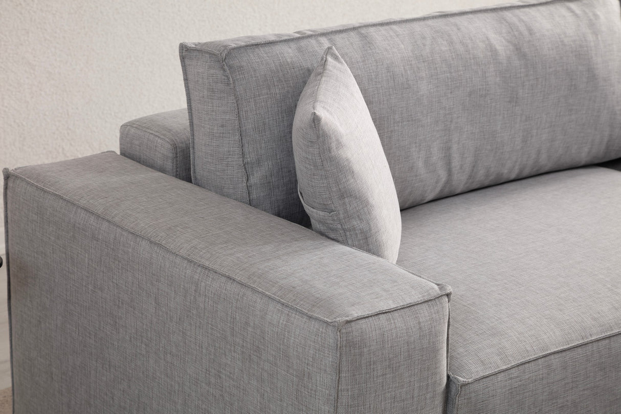 Corner sofa with sleeping function on the right Pirlo Light Gray