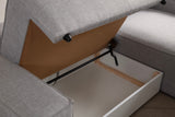 Corner sofa with sleeping function on the right Pirlo Light Gray