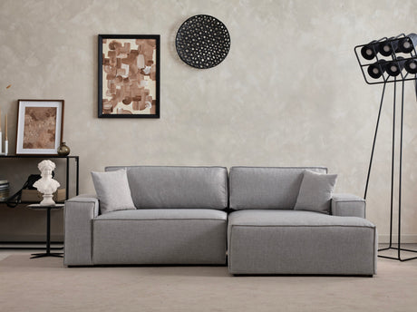 Corner sofa with sleeping function on the right Pirlo Light Gray