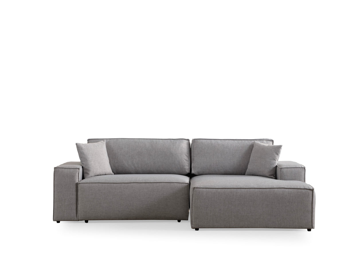 Corner sofa with sleeping function on the right Pirlo Light Gray