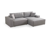 Corner sofa with sleeping function on the right Pirlo Light Gray