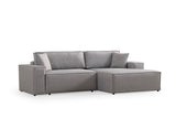 Corner sofa with sleeping function on the right Pirlo Light Gray