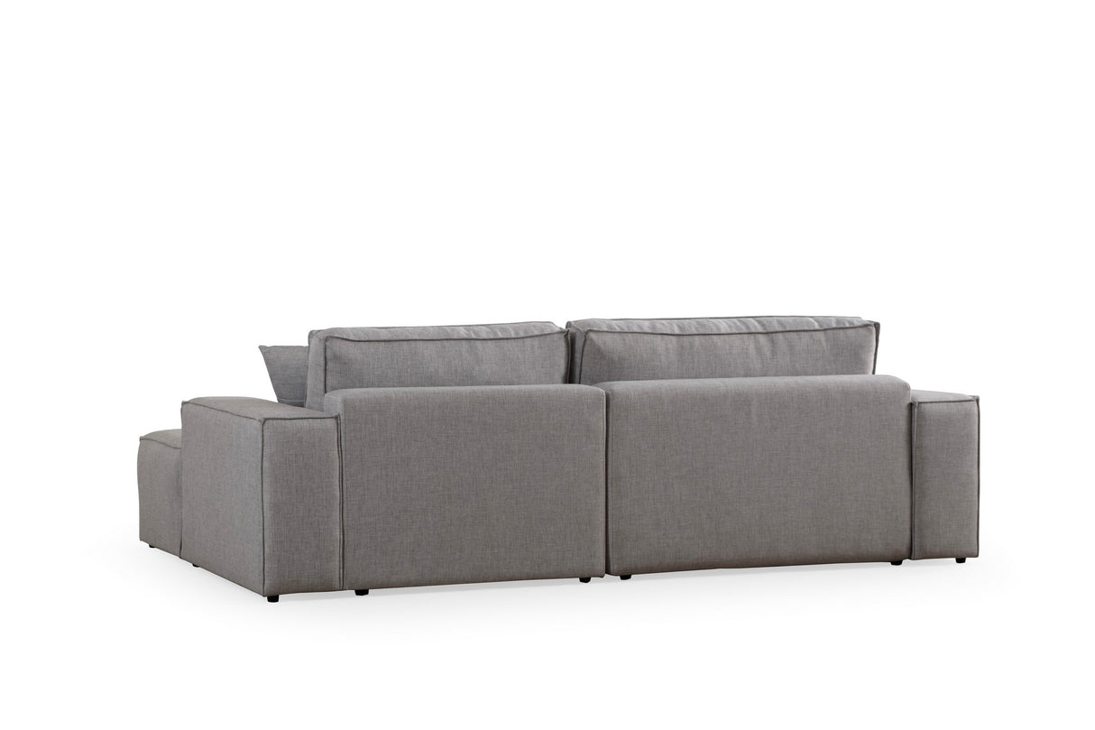 Corner sofa with sleeping function on the right Pirlo Light Gray