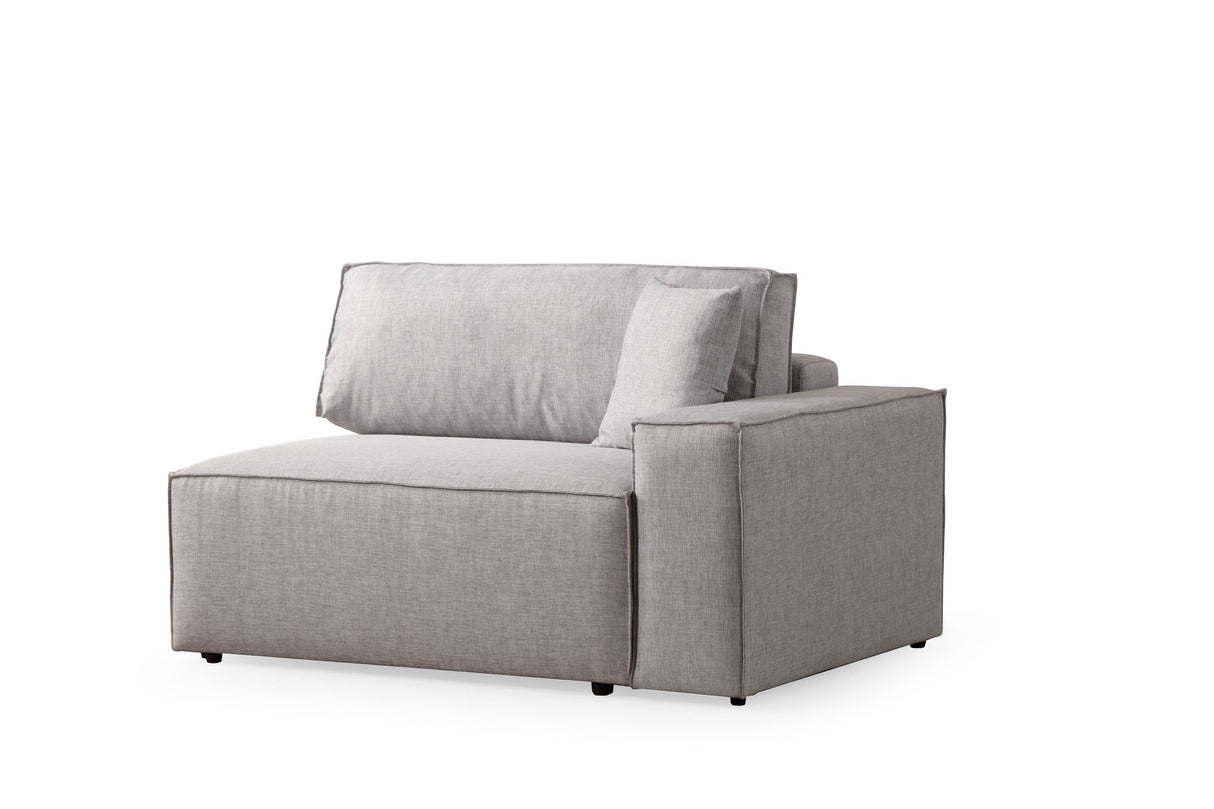 Corner sofa with sleeping function on the left Pirlo light gray