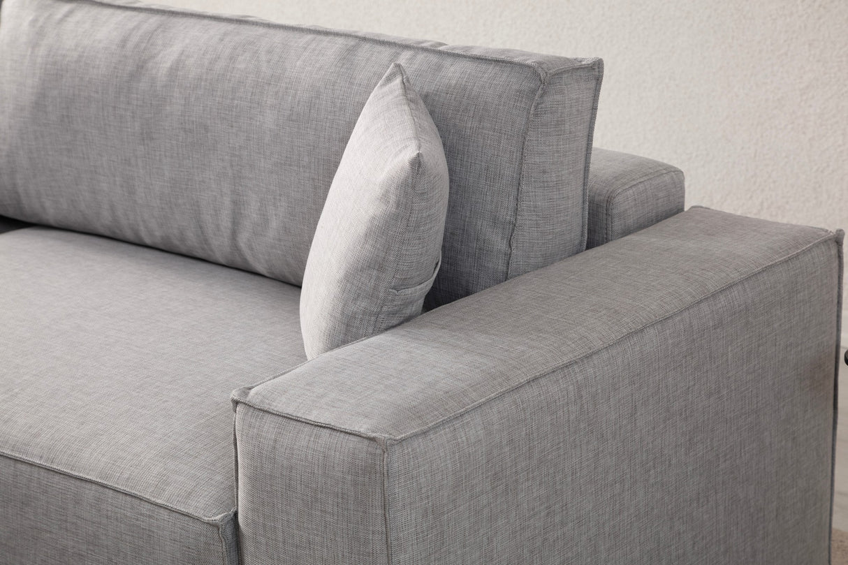 Corner sofa with sleeping function on the left Pirlo light gray