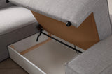 Corner sofa with sleeping function on the left Pirlo light gray