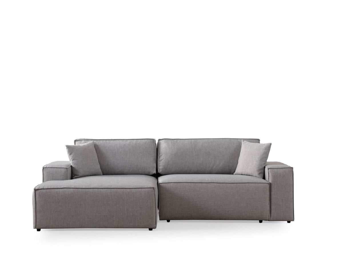 Corner sofa with sleeping function on the left Pirlo light gray