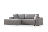 Corner sofa with sleeping function on the left Pirlo light gray