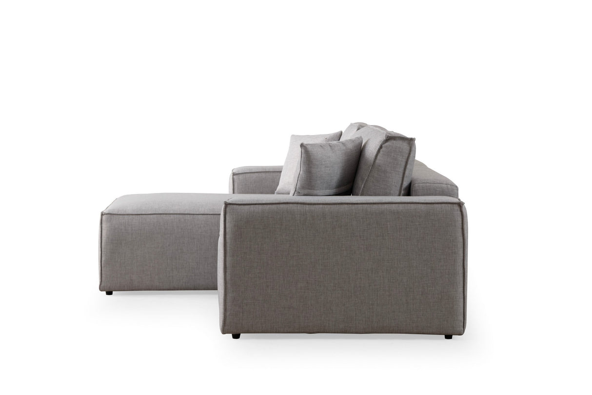 Corner sofa with sleeping function on the left Pirlo light gray