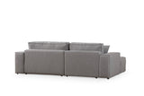 Corner sofa with sleeping function on the left Pirlo light gray