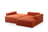 Corner sofa with sleep function on the right Pirlo Orange