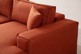 Corner sofa with sleep function on the right Pirlo Orange