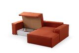 Corner sofa with sleep function on the right Pirlo Orange