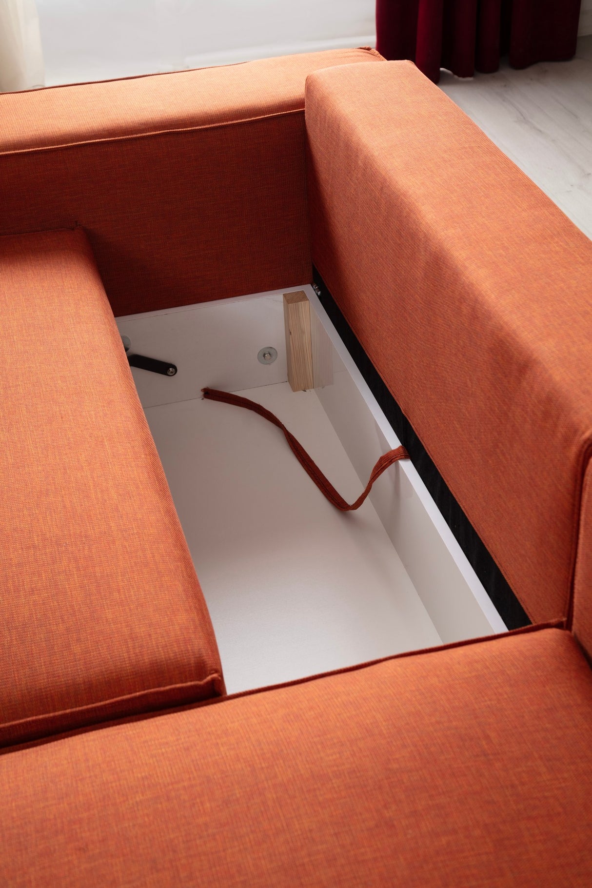 Corner sofa with sleep function on the right Pirlo Orange