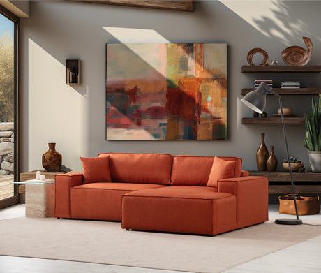 Corner sofa with sleep function on the right Pirlo Orange