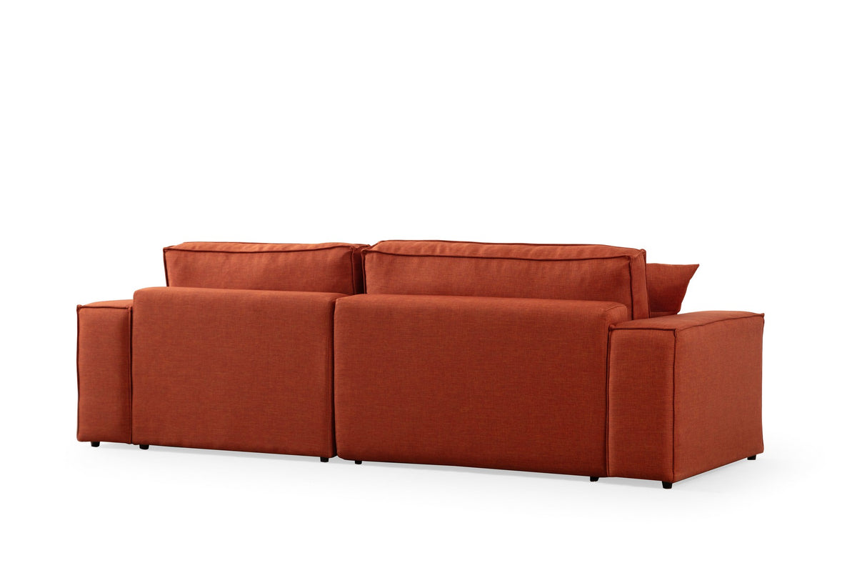 Corner sofa with sleep function on the right Pirlo Orange