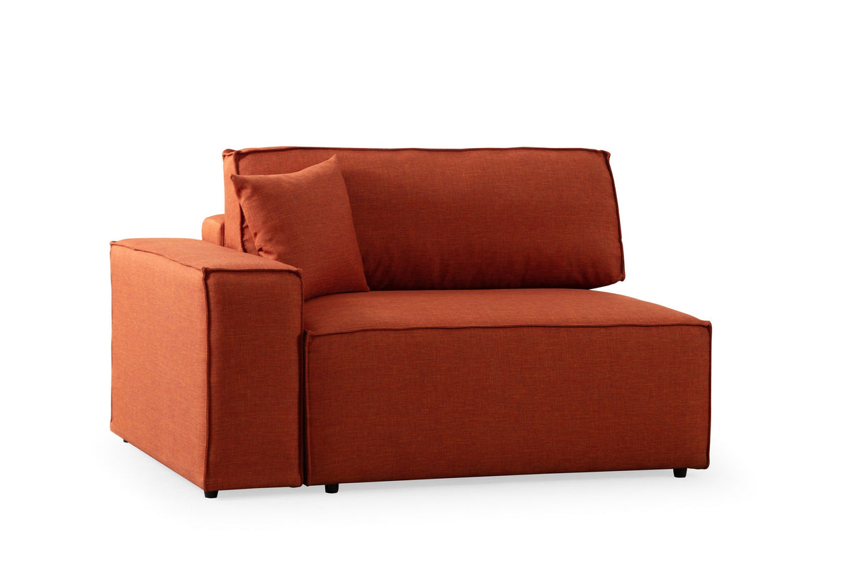 Corner sofa with sleep function on the right Pirlo Orange