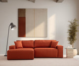 Corner sofa with sleeping function on the left Pirlo Orange