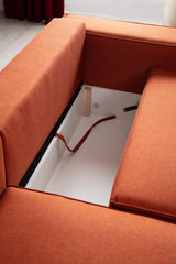 Corner sofa with sleeping function on the left Pirlo Orange