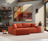 Corner sofa with sleeping function on the left Pirlo Orange