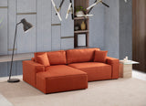 Corner sofa with sleeping function on the left Pirlo Orange