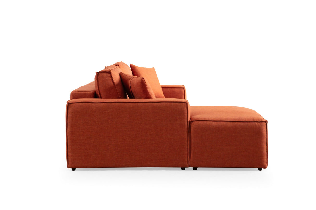 Corner sofa with sleeping function on the left Pirlo Orange