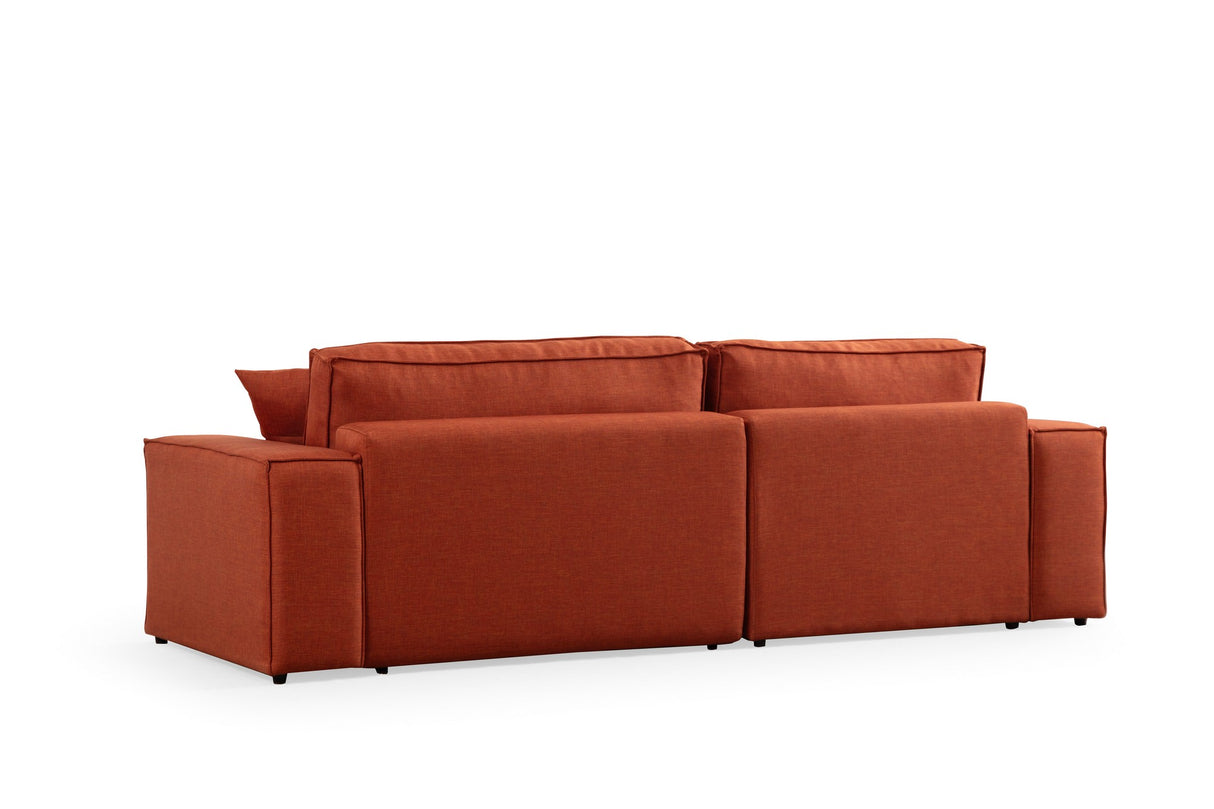 Corner sofa with sleeping function on the left Pirlo Orange