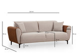 3-seater sofa bed Aren Beige Cinnamon