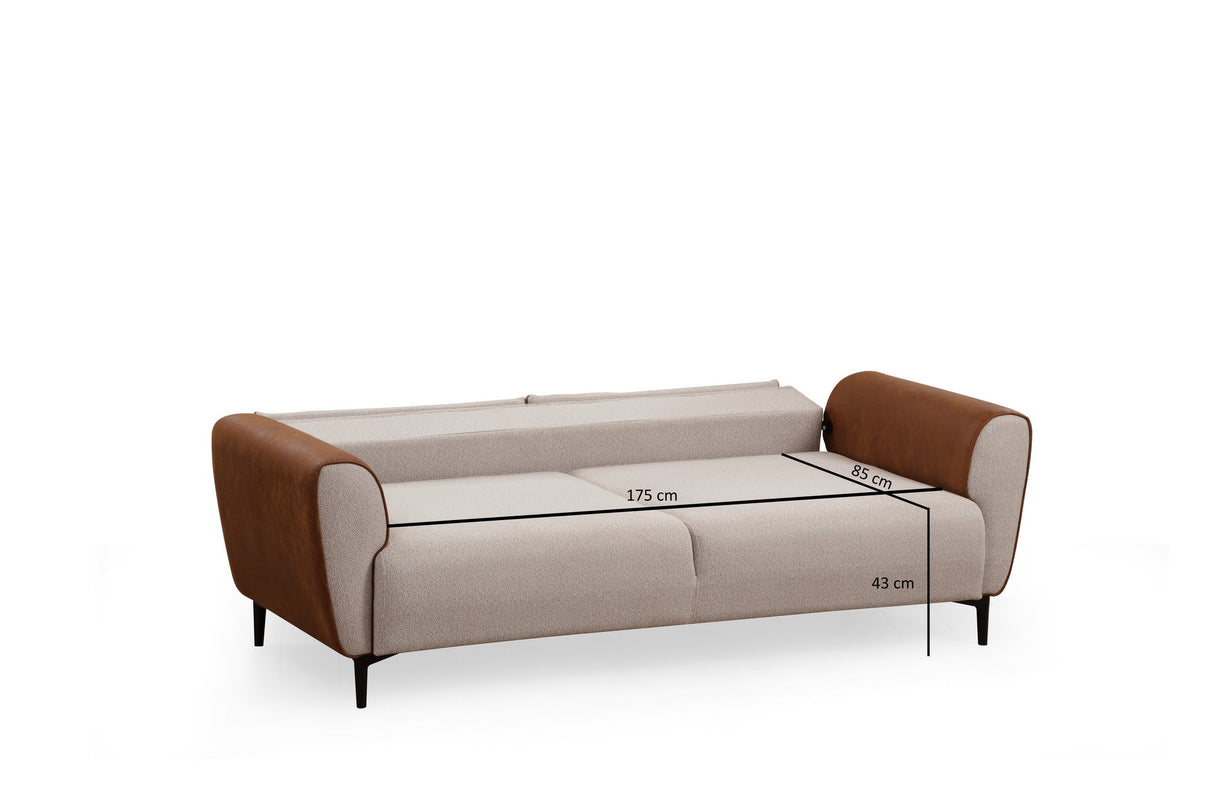 3-seater sofa bed Aren Beige Cinnamon