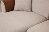 Corner sofa with sleeping function left ears beige cinnamon