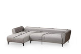 Corner sofa with sleeping function left ears gray