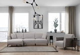 Corner sofa with sleeping function left ears gray