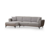 Corner sofa with sleeping function left ears gray