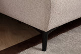 Corner sofa with sleeping function right ear beige cinnamon