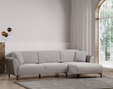 Corner sofa with sleeping function right ears gray