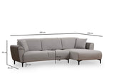 Corner sofa with sleeping function right ears gray