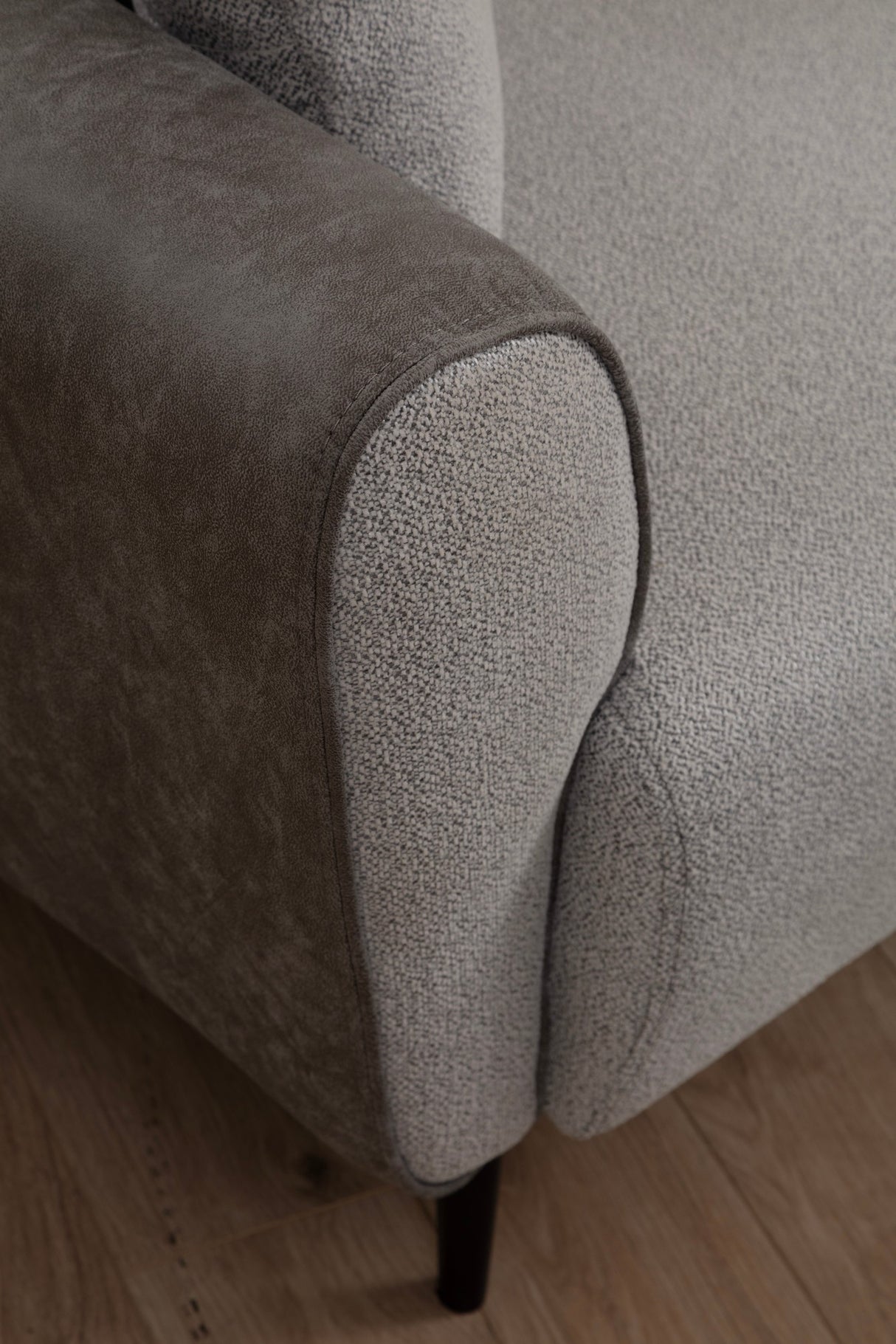 Corner sofa with sleeping function right ears gray