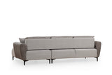 Corner sofa with sleeping function right ears gray