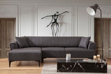 Corner sofa with sleeping function on the left Hamlet Dark Gray