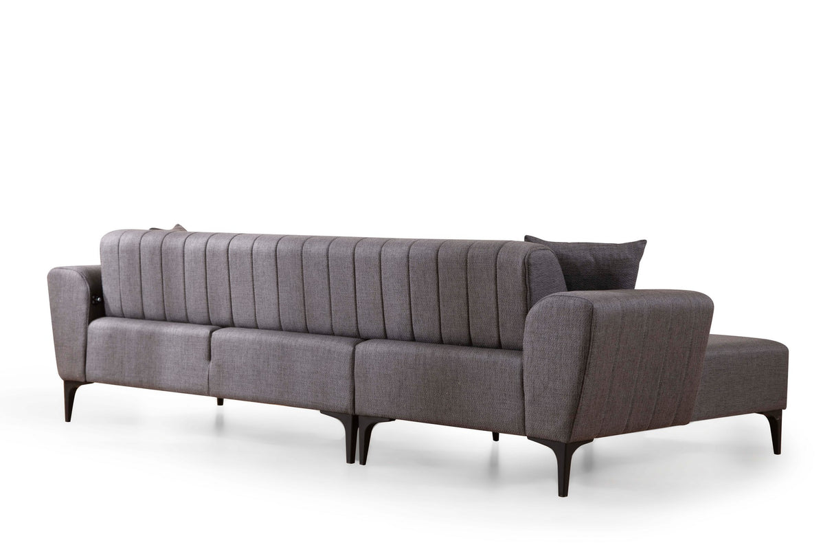 Corner sofa with sleeping function on the left Hamlet Dark Gray